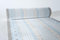 Sovie HORECA Tischläufer Calypso-Stripes in Silber-Blau aus Linclass® Airlaid, Einweg Weihnachtstischläufer stoffähnlich, ideal für Advent & Weihnachten, 40 cm x 24 m, 1 Stück