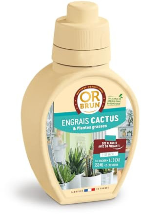 OR BRUN Engrais Cactus & Plantes Grasses - 250ml - Enrichit Les Plantes - Fabriqué En France - Utilisable En Agriculture Biologique OBRECLCACTUS250