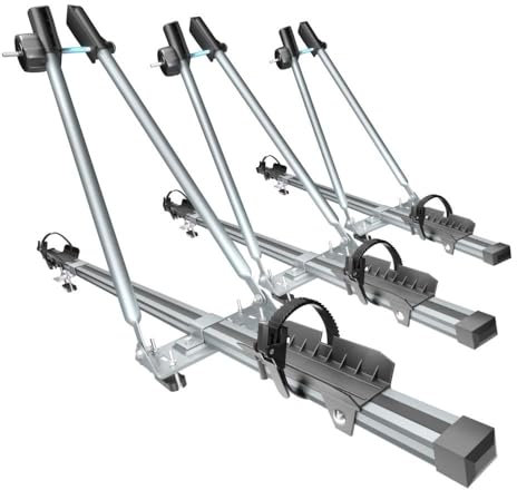 Mossa 3X Portabici da Tetto, Portabiciclette con Barra in Alluminio e Chiusura a Chiave - BR9522