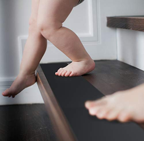 cocofy Anti Rutsch Treppe, 18x Streifen XXL (75x12 cm) schwarz für Treppenstufen innen, Starker Halt dank Spezial-Textur, sockenfreundlich, incl. Montageroller [2021 Einführungsangebot]