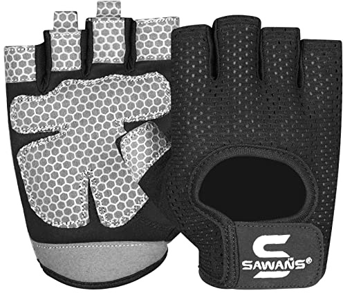 SAWANS Gymhandskar för herr och dam - ventilerande damhandskar i silikon, halkfria silikonhandskar för träning, cykling, pull-ups, etc