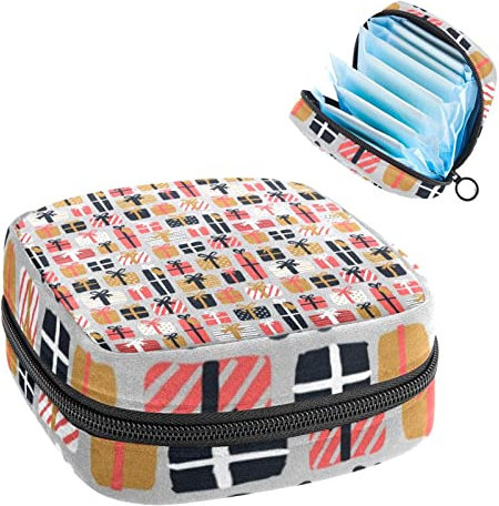 Borsa da donna per assorbenti igienici da donna, borsa per coppette mestruali, borsa portatile per riporre tamponi per ragazze, scatola regalo di Natale, sacchetto mestruale con cerniera