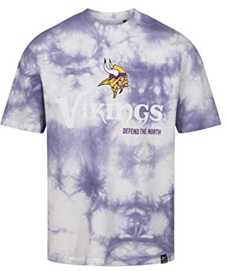 Recovered Minnesota Vikings NFL Tie-Dye Relaxed Oversized T-Shirt Purple White - S