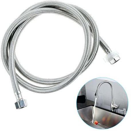 BOWAREPRO 1 Stück 150CM Flex Schlauch Armatur, Edelstahl Anschlussschlauch G1/2 x G1/2, Panzerschlauch Wasserhahn, Dusche Umflechtung Flexschlauch für Wasserhahn Mischbatterie