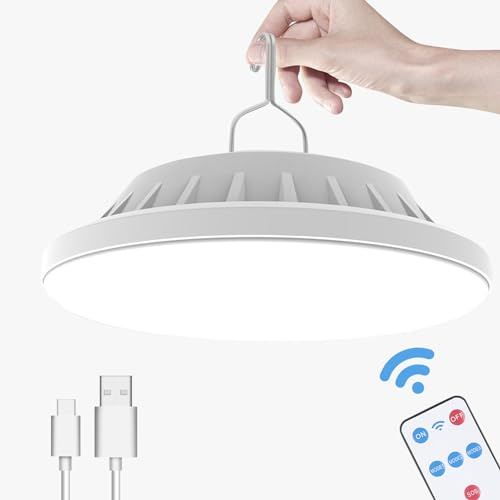 Solar Camping Lanterns Remote Tent Light - 4000LM Portable LED Camping Light Hanging Waterproof USB Rechargeable Lantern for Camping, Hiking, Power Failure, Hurricane (120 LEDs)