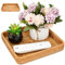 TANCUDER Bandeja de Ratán Natural Rectangular 21CM - Cesta Tejida Decorativa para Servir Comidas, Perfume y Cosméticos