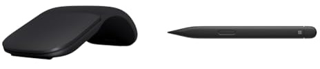 Microsoft Surface Arc Mouse SC Bluetooth XZ/NL/FR/DE Black & Surface Slim Pen | Black | Compatible with Surface Pro (11th Edition), Surface Pro 9, Surface Pro 8, Surface Pro X