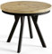 AlpiMeble EVO Table de salle à manger ronde extensible Diamètre 80 cm à 130 cm Table de salon Couleur Artisan avec pieds en bois de couleur noire