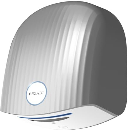 BEZADI Automatic Electric Hand Dryer, Commercial Compact Hand Dryer for Restrooms, Warm n Cold Air Switch Automatic Electric Toilets Hand Dryers, Shell Shape, 220V-240V, Sliver