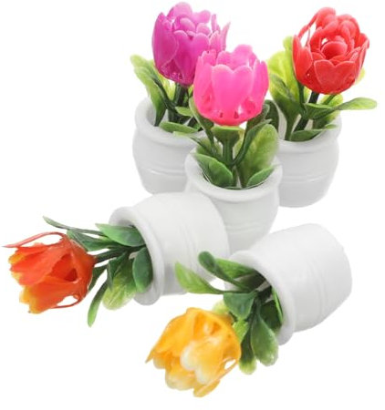 WEKAMOS 5pièces Miniature Plantes Artificielles pour Décoration De Maison De Poupée Bonsai Et Fleurs pour Jardin Féérique Et Paysage