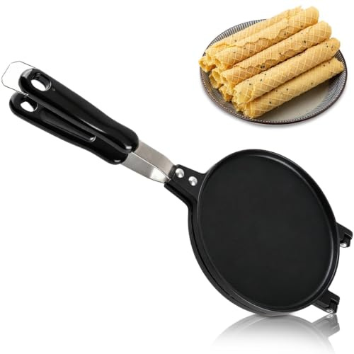 Non-Stick Waffle Cone Maker Pan,Aluminum Alloy Egg Roll Mold,Ice Cream Cone Maker Machine with Long Handle Household Kitchen Baking Tool Dessert Making Mold Baker for DIY Homemade,Snack,15.16 X 6.69in