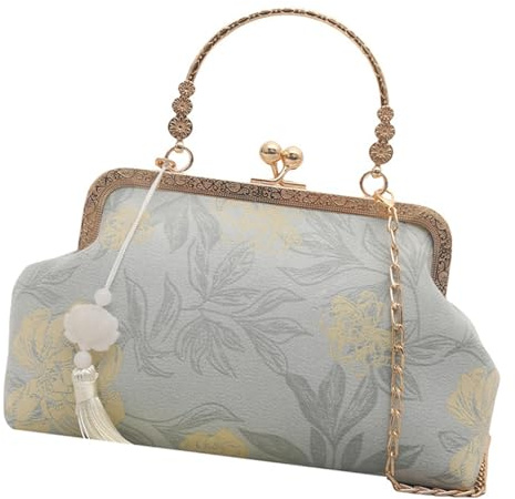 Delicada cadena de estilo chino, bolsa de noche con costuras intrincadas, artesanía de moda, práctica y suave, bordado tradicional, Blue