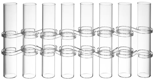 Cabilock Transparent Hydroponic Tube Vase with 8 Test Tubes and S Shape Hooks Glass Flower Arranging Container for Home and Garden D Cor 6 Inch Borosilicate Glass