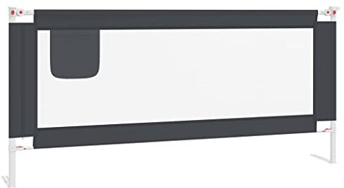 vidaXL Kleinkind Bettschutzgitter Bettgitter Kinderbettgitter Babybettgitter Gitter Kinderbett Babybett Rausfallschutz Dunkelgrau 200x25cm Stoff