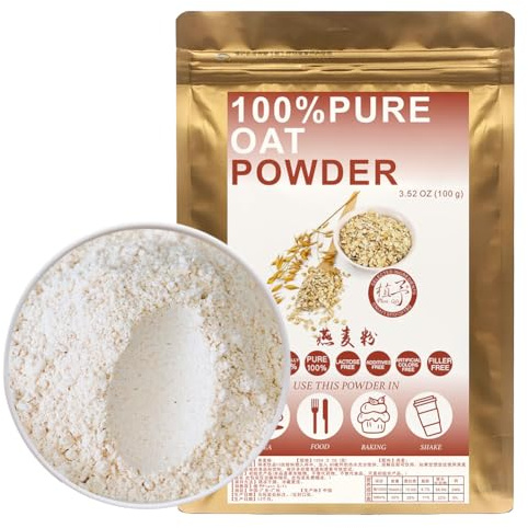 100% Natural Pure Oat Powder 100g/3.52oz 燕麦粉 Farina di Avena, Farina di Avena Intera, Farina d'Avena Per Cucinare Ricette e Bevande,| Senza conservanti