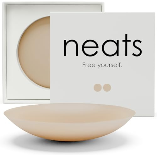 NEATS Pezoneras, Sujetador Adhesivo Hipoalergénico de Silicona, Cubre Pezones Invisibles Reutilizables para Mujer (Caramel, 8cm)