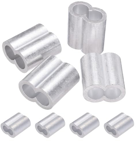 PATIKIL 12mm (1/2) Manicotti Fune Compressione in Alluminio, 4 Pezzi Manicotti per Cavi Anelli per Cavi Metallici Ghiera Crimpatrice per Montaggio Ringhiera, Tono Argento