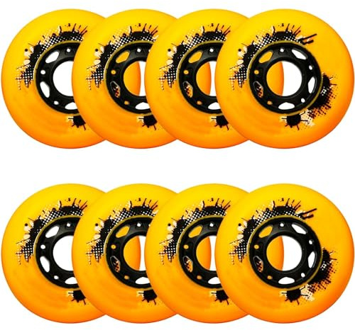 SFQEVHRZ Inline Skate Wheels Replacement, Inline Skate Replacement Wheels 72Mm/ 76Mm/ 78Mm Outdoor 8-Pack 92A Roller Skating Wheels Suitable for Brake Wheels(Unique Colour,76mm)