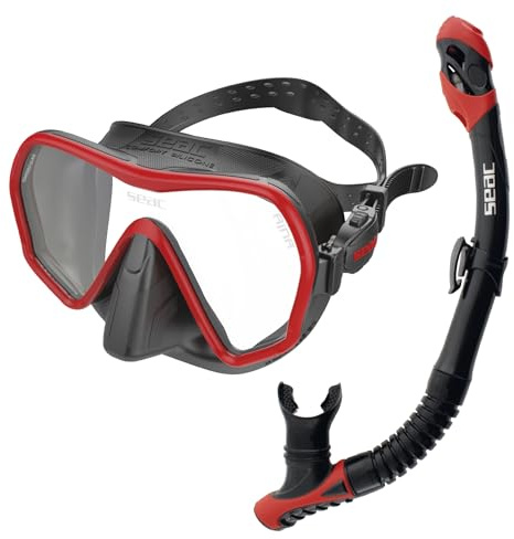 SEAC Set Ajna Dry, Máscara sin Marco y esnórquel Buceo
