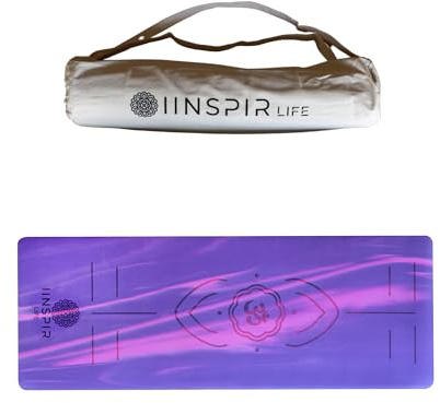 IINSPIR LIFE - Esterilla Yoga Antideslizante Lila - Esterilla Pilates Antideslizante - Esterilla Gruesa - Tapete, Mat, Colchoneta, Alfombra de Yoga