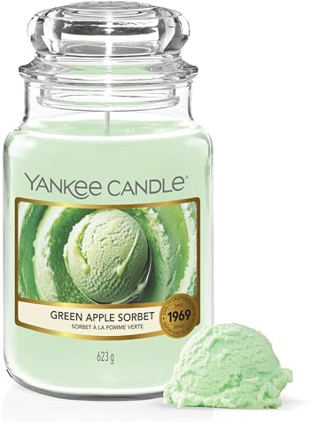 Yankee Candle Duftkerze im Glas (groß) | Green Apple Sorbet | Kerze mit langer Brenndauer bis zu 150 Stunden | Perfekte Geschenke für Frauen