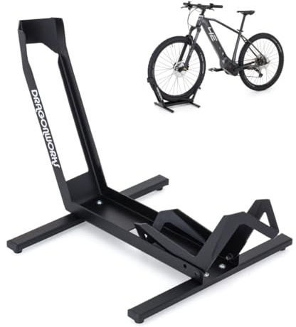 DRAGONWORKS RAID Soporte Bicicleta - Soporte Bicicleta Suelo para MTB, Gravel, Carretera y Bicicleta Eléctrica 26-29” - Aparcabicis Estable para Garaje, Lavado y Mantenimiento - Hasta 35 kg