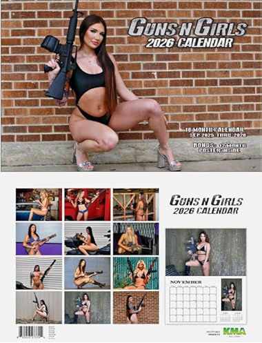 2026 Guns & Girls Tactical Calendar 16 Months with Poster Bikini Pin Ups Sexy USA