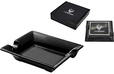 GERMANUS Posacenere per Sigarette e Sigari, Colore: nero
