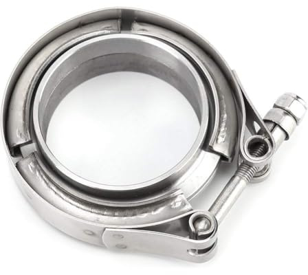 Aramox Kit de Abrazadera de Escape, 2.25 Pulgadas Turbo Tubo de Escape Tubo de Acero Inoxidable Abrazadera de Banda En V Kit de Brida 2 piezas