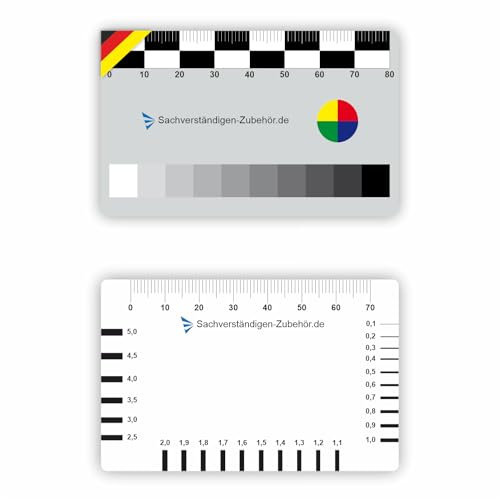 Sachverständigen-Zubehör® Fessurimetro [Set di 2 Fessurimetro Scala di grigi] Monitoraggio delle crepe | Attrezzatura Perito | Fessurimetro Angolare | Righello della Larghezza della Fessura