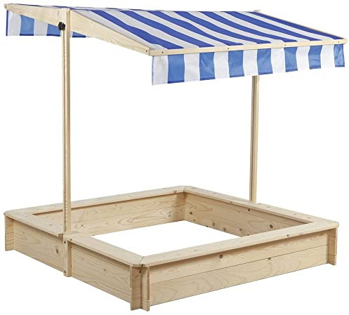 Sabbiera naturale con tetto bianco-blu