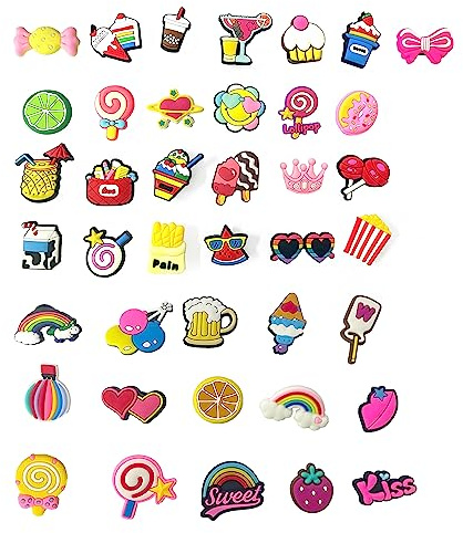 TAFACE 40 Uds. Hebillas y Adornos Para Sandalias y Zuecos, Accesorios de Goma de PVC, Decoración DIY