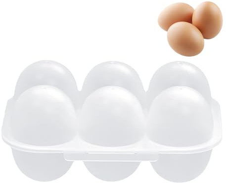 6 Eieraufbewahrungsbehälter, 6 Gitter-Eierkartons, Transparente Eierbox, Eierkorb für Kühlschrank, Camping, Picknick, Wandern, Reisen, Outdoor, Eierwagen, Eierspender