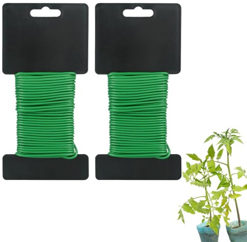 Helweet Legaccio per Piante, Filo di Ferro per Piante, Filo per Piante, Filo da Giardino per Piante Rampicanti, Cravatta da Giardino, 2.8 mm x 10 m Fascetta per Piante da Giardino, Filo Giardinaggio