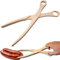 OSTENTO Küchenzange Holz, Holzzange Grill, Holzschere Küche, Küchenzangen Set für Würstchen, Toast, Obst, Brot, Gurken, Salat (1 Holzschere)
