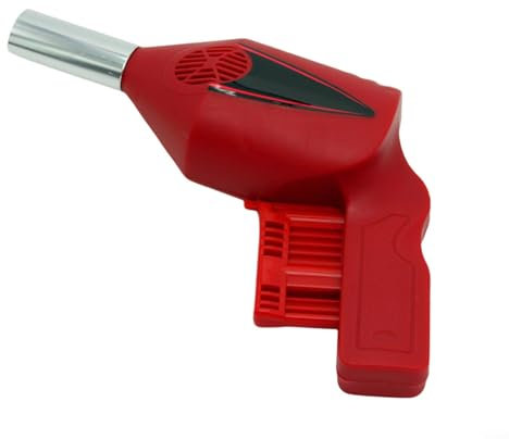 Puupaa Ventilador eléctrico para barbacoa, soplador de mano portátil, accesorios para parrilla para acampar al aire libre, picnic, cocinar barbacoa (rojo)