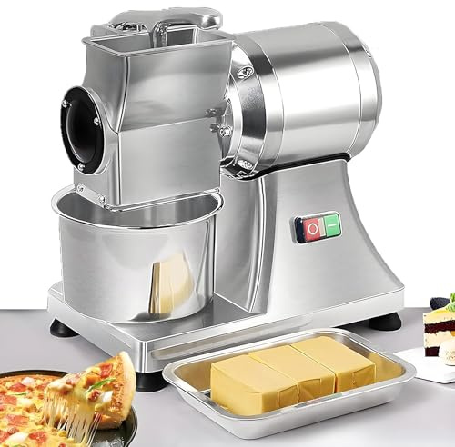TozMvi Rallador De Queso Eléctrico, Rebanador Y Rallador Eléctrico De 550 W, Rallador Eléctrico Automático, Rallador De Queso De Acero Inoxidable De Alta Resistencia, Máquina Ralladora