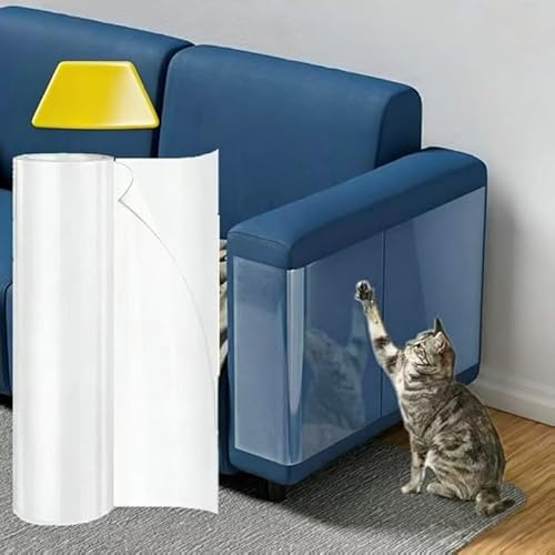 Cat Scratch Tape Furniture Protector, 197x17.7 Large Adhesive Cat Tape for Couch, Sofa, Walls, Doors, Anti Cat Scratch Guard, Residue-Free & Flexible