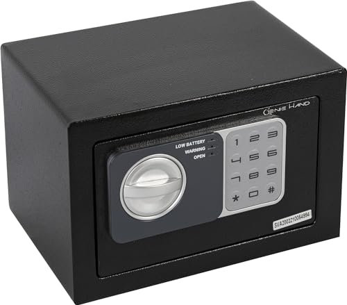 Genie Hand | Möbeltresor für Zuhause mit Elektronik Zahlenschloß und Schlüssel Tresor Safe mit Einwurfschlitz – B-Schloss – Anti-Bounce -Technologie