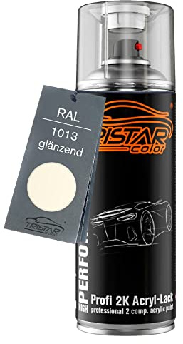 RAL 1013 Perlweiss glansig 2K Akryl Sprayburk Sprayfärg Sprayfärg 400 ml snabbtorkande