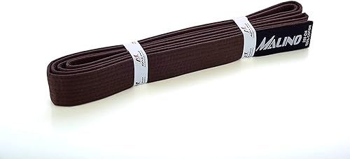 Malino Karate bälte karate vanligt kampsport bälte judobälte 100 % bomull 4,2 cm storlekar (brun, 230 cm)