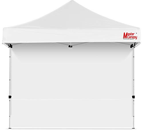 MasterCanopy Seitenteil/Seitenwand ohne Fenster für 2,5 x 2,5 m Pop up Pavillon Faltpavillon Partyzelt Festzelt Canopy, Windfest Wasserdicht, Weiß
