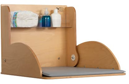 KAWAsimplex | timkid Wickeltisch | TÜV-geprüft | klappbarer & platzsparender Wandwickeltisch | inkl. grauer Wickelmatte | Ideal für den öffentlichen & privaten Bereich | Made in Germany