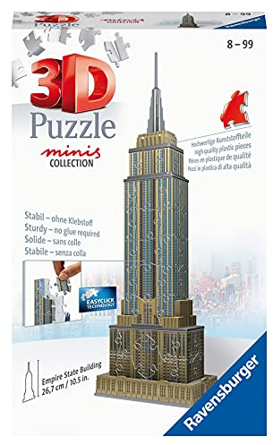 Ravensburger 3D Puzzle 11271 - Mini Empire State Building - Miniaturversion des berühmten Wahrzeichens aus New York zum Puzzeln in 3D - ab 8 Jahren