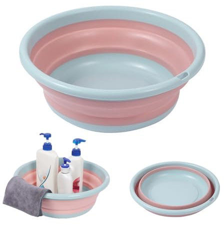 Bacinella Pieghevole Campeggio, Portatile Pieghevole Lavabo, Bacinella Pieghevole, Silicone Lavabo, Ciotola per Lavello, per Campeggio, Viaggiio, Casa o Cucina,21 * 30.5 * 11cm