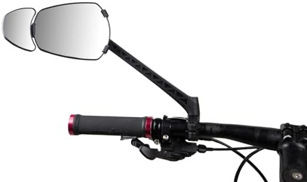 ZEFAL Espion E100 Cargo - Rétroviseur Vélo et Vélo Électrique avec Petit Miroir Additionnel - Montage sur Guidon - Optimiser Visibilité Velo - 80 cm2 - Fabriqué en France, Noir