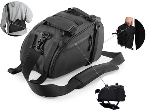 Cwatcun Kameratasche,Wasserdicht Klein Kamerataschen SLR Tasche,Fahrrad Gepäckträgertasche PU Fototasche aus Unisex für Spiegelreflexkameras,Fahrradtaschen für gepäckträger,Schwarz,S