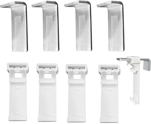 JJiaoLinin Clamp Holder for Roller Blind, set of 8 Clamp Holders, Double Roller Blind, Without Drilling for Clamping and Gluing. Robust Metal Construction, Clamp Support for PVC Window Door Leaves