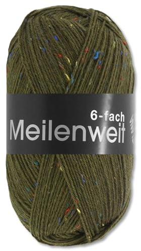 Frida's Wollhaus Lana Grossa 150 g Meilenweit 6-fach 150 Sockenwolle Stricken Garn 19 Farben (9248 | Dunkelgrün)