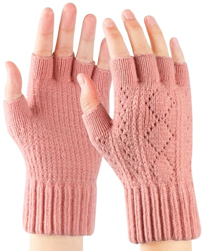 TAGVO Guantes Sin Dedos para Hombre y Mujer, Guantes Térmicos de Forro Polar Elástico Cortaviento Porosidad, Guantes de Exterior para Montar a Caballo, Ciclismo, Teclear, Trabajar, Corriendo
